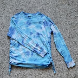 Blue Tie-Dye Long Sleeve Top | Size XS | Pink